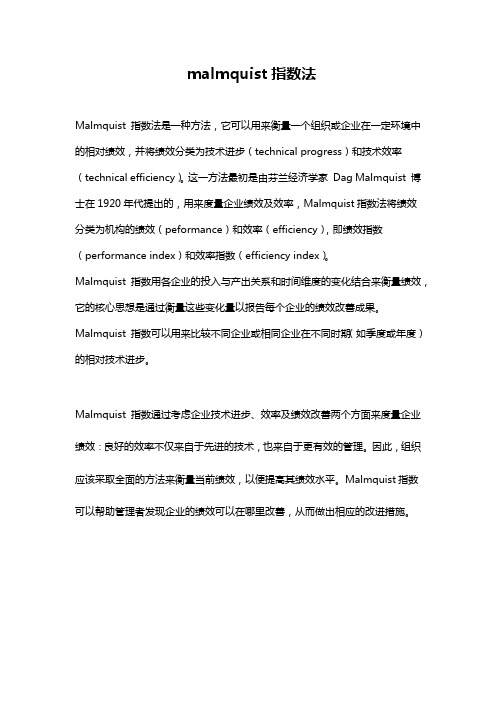 malmquist指数法