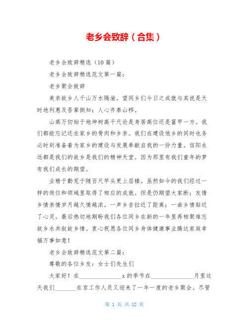 老乡会致辞(合集)  