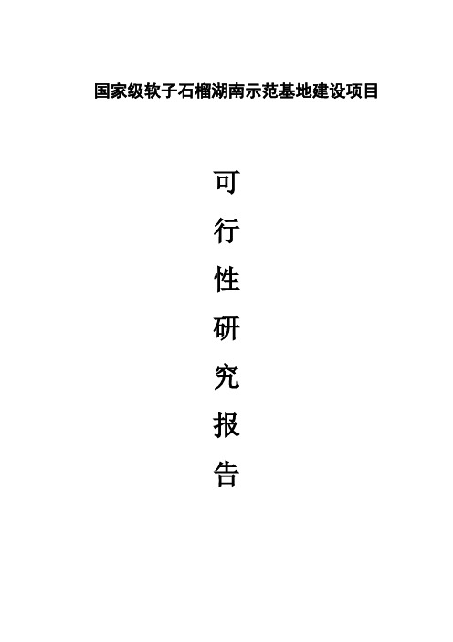 国家级软子石榴湖南示范基地项目建设可行性研究报告