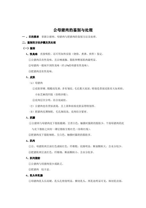 公母猪肉的鉴别与处理(改)