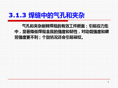 焊缝中的气孔和夹杂PPT课件