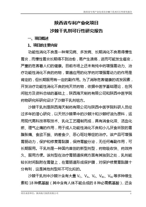 沙棘干乳剂可研报告