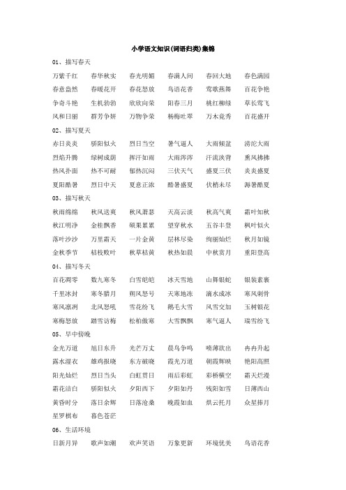 新人教部编版三年级语文下册—词语归类