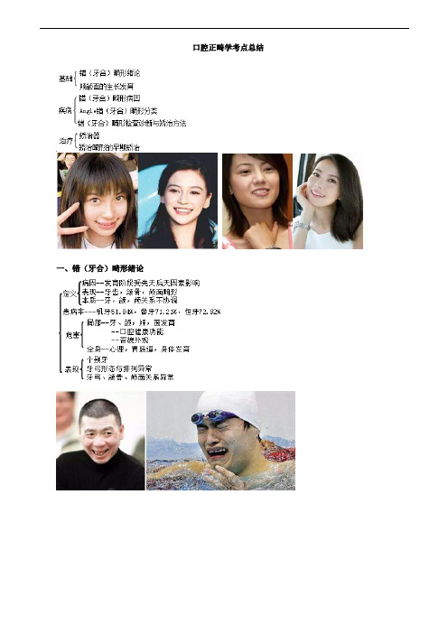  口腔正畸学考点总结