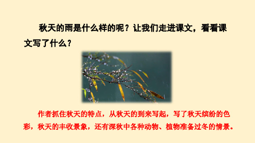 部编三年级上册秋天的雨第二课时课件