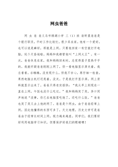 小学三年级作文：网虫爸爸_750