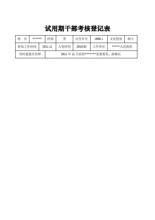 试用期干部考核登记表