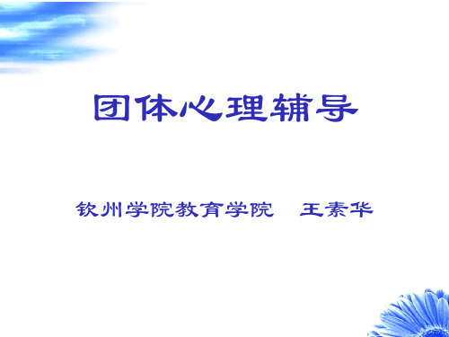 第一讲团体心理辅导的基础
