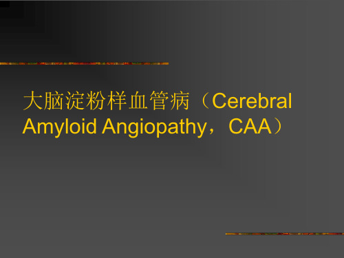 大脑淀粉样血管病 CAA