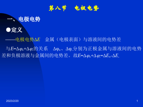 第八章 电化学基础第八节 电极电势