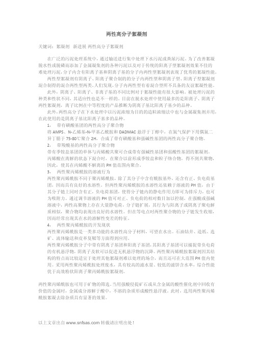 两性高分子絮凝剂