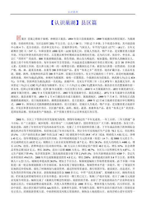 【认识巢湖】县区篇