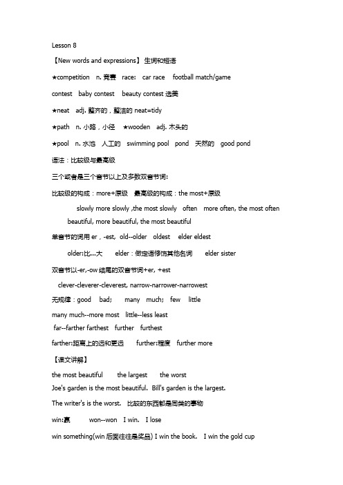 新概念第二册讲义Lesson8
