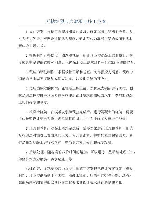 无粘结预应力混凝土施工方案