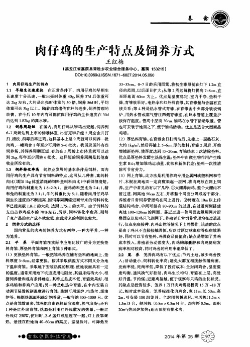 肉仔鸡的生产特点及饲养方式