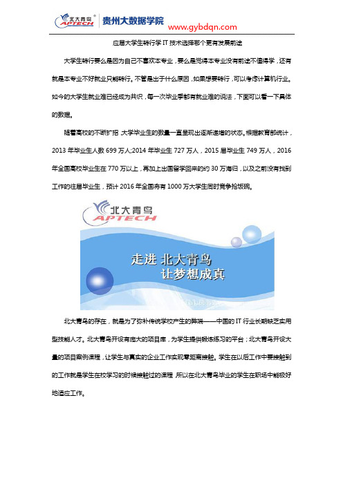 应届大学生转行学IT技术选择哪个更有发展前途