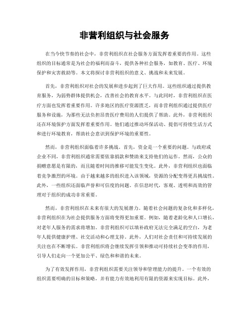非营利组织与社会服务