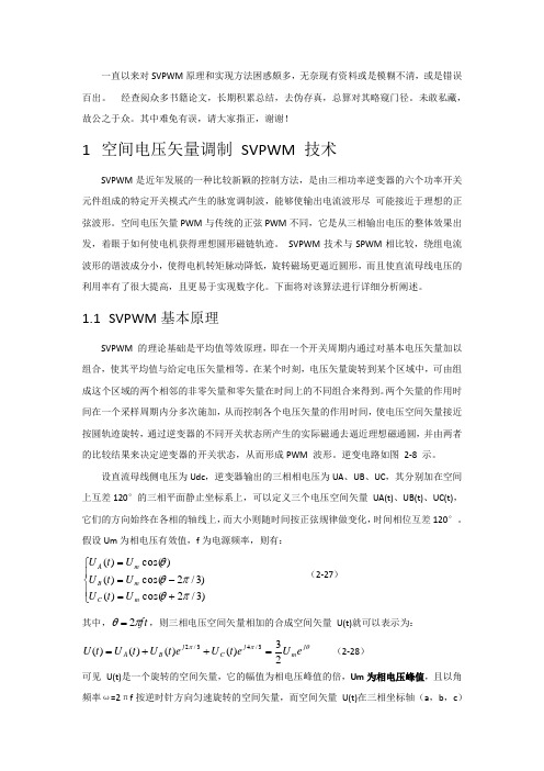 SVPWM的原理及法则推导和控制算法详解