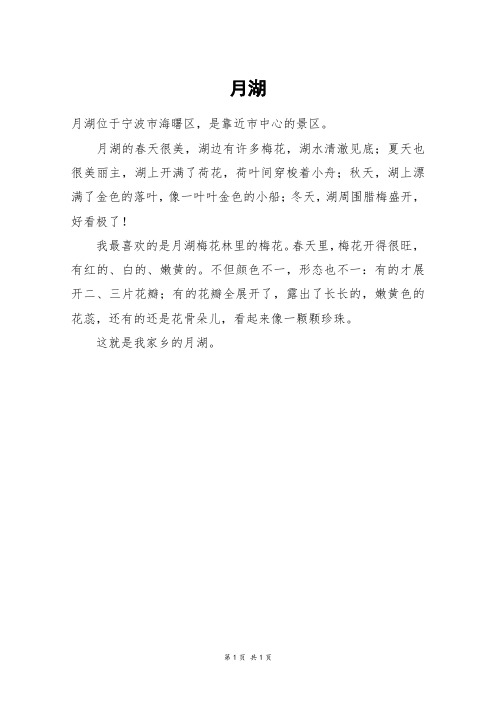 月湖_二年级作文