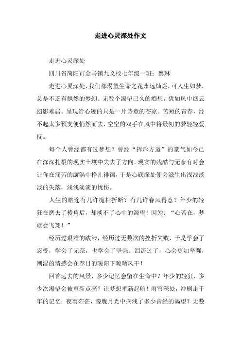 走进心灵深处作文