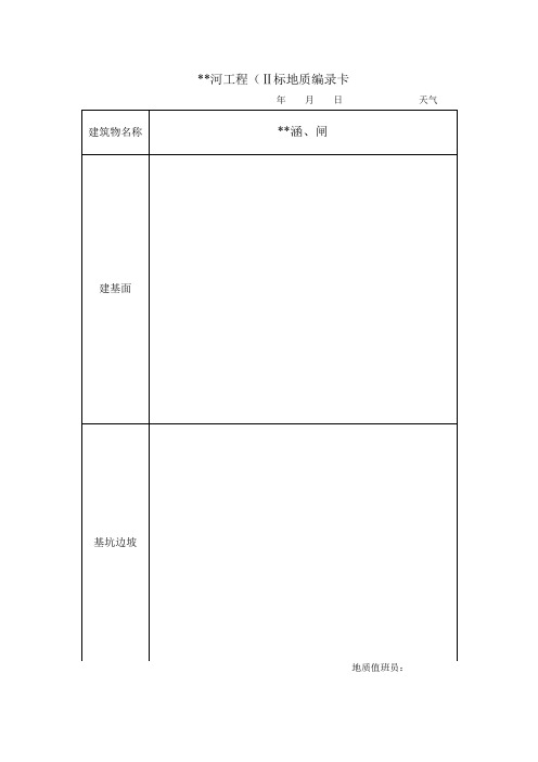 水利工程地质工程地质编录模板