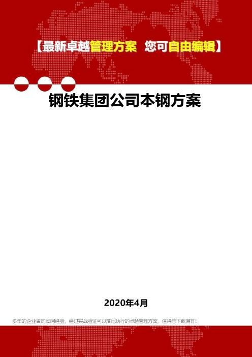 (2020)钢铁集团公司本钢方案