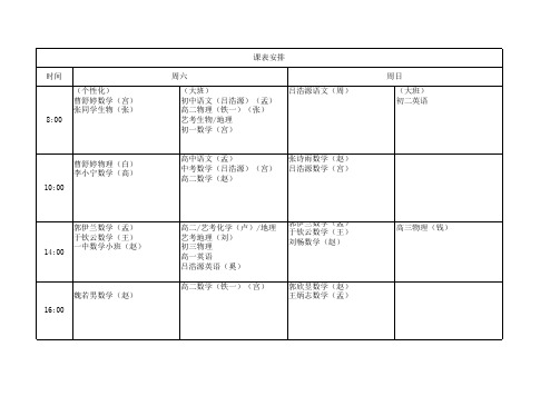 课表安排(套表)
