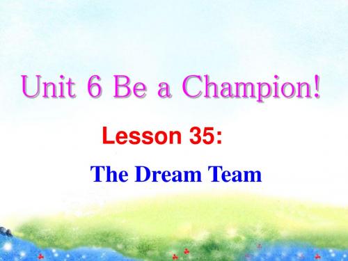 Unit 6 Be a Champion! Lesson 35 The Dream Team 课件1-优质公开课-冀教8下精品