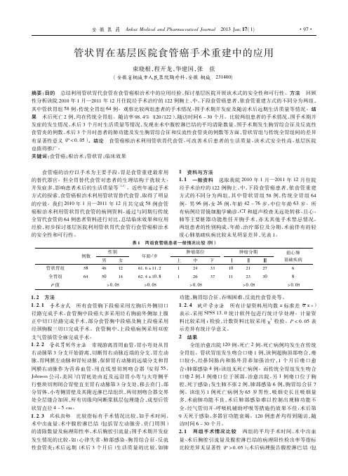 管状胃在基层医院食管癌手术重建中的应用_束晓根