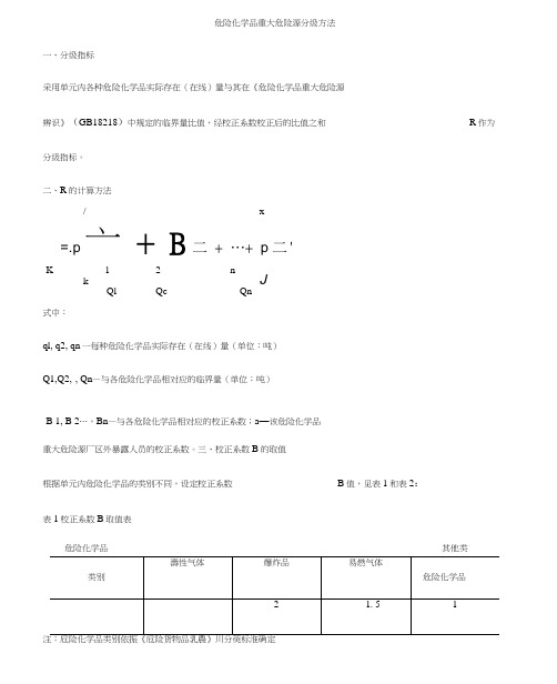 重大危险源R等级计算