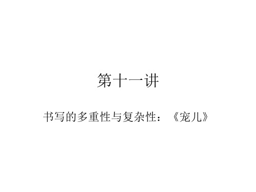 第十一讲《宠儿》