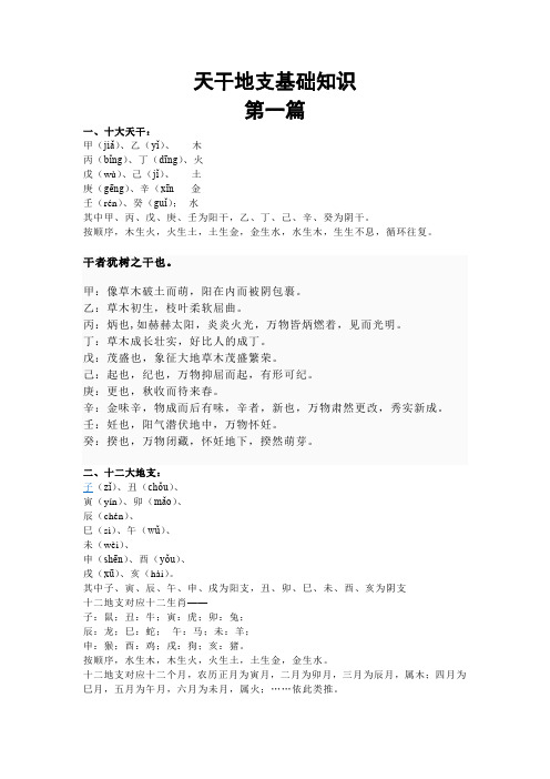 天干地支基础知识第一篇