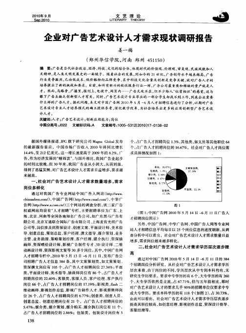 企业对广告艺术设计人才需求现状调研报告