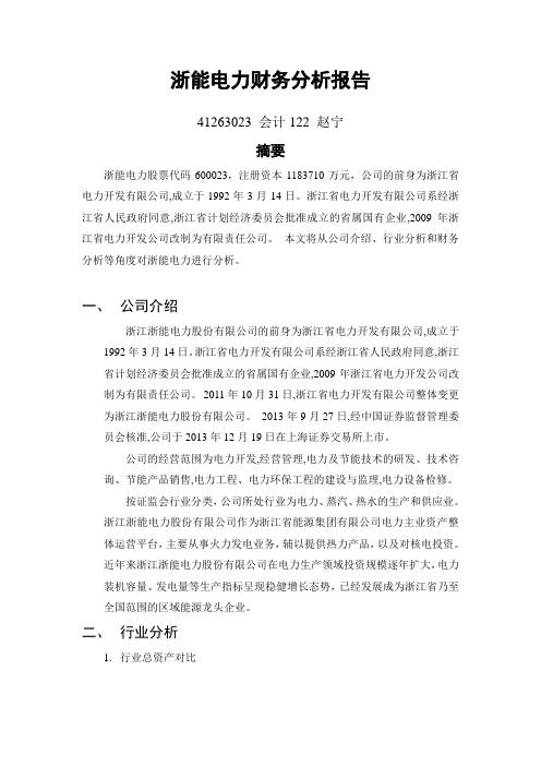 浙能电力财务分析报告