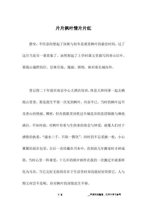 片片枫叶情片片红
