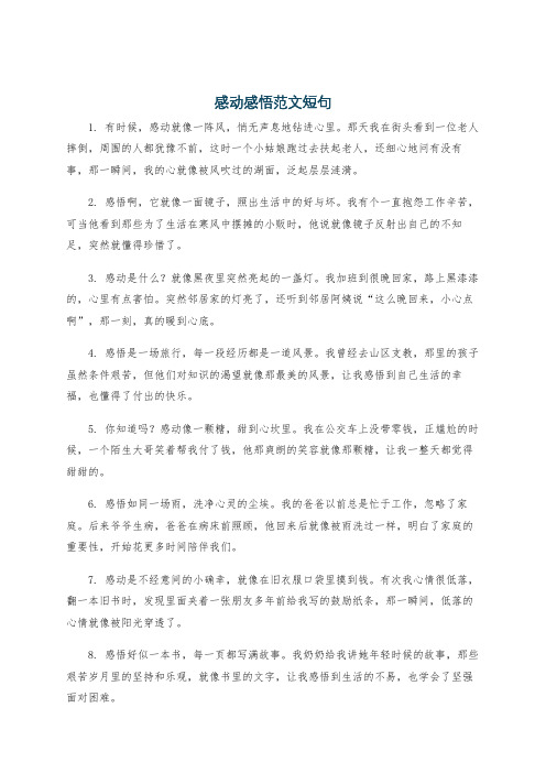 感动感悟范文短句