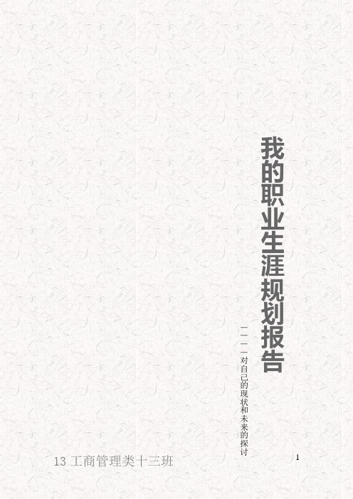 我的职业生涯规划报告