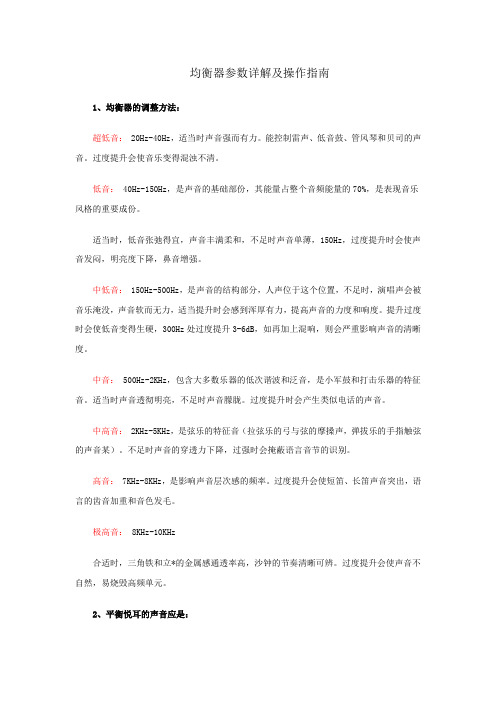 均衡器参数详解操作指南
