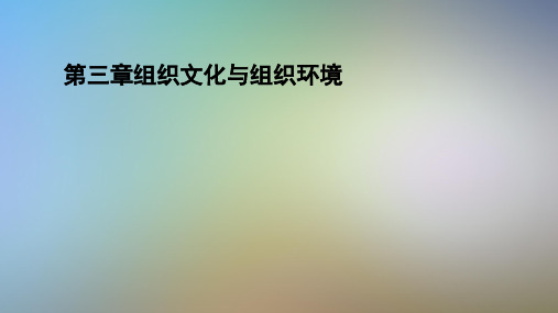 第三章组织文化与组织环境