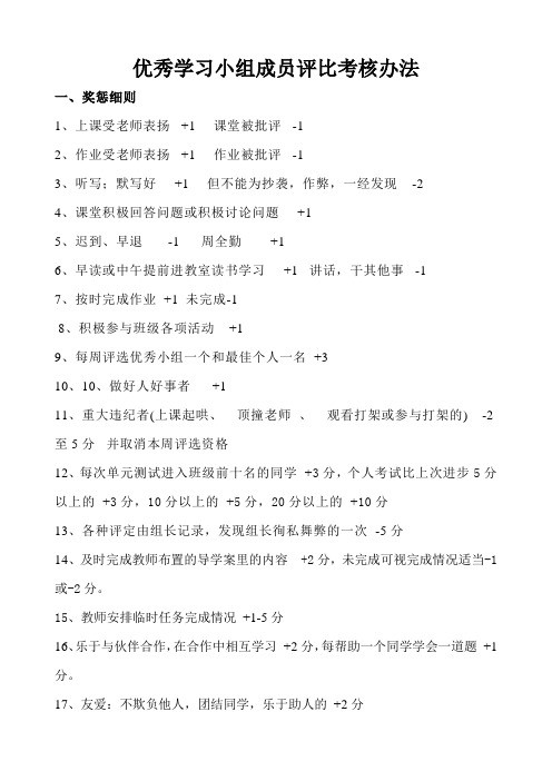 学习小组评比考核办法 3