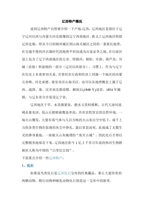 辽西特产概况