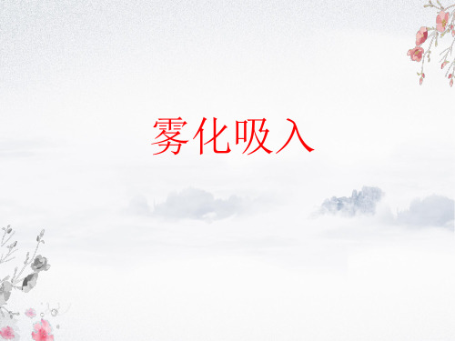雾化吸入用药培训