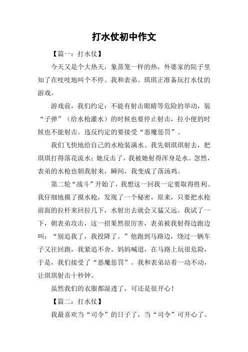 打水仗初中作文
