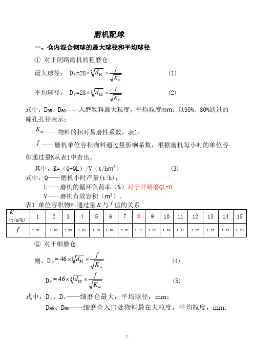 水泥磨球配方案设计