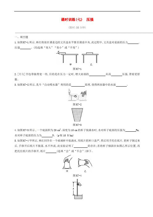 初中物理--压强课时训练