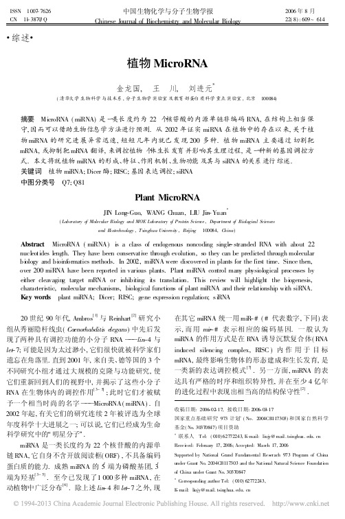 植物MicroRNA_金龙国