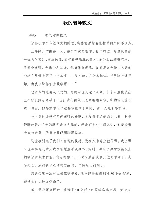 我的老师散文