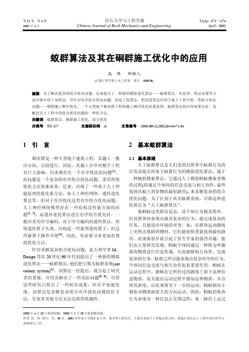 蚁群算法及其在硐群施工优化中的应用