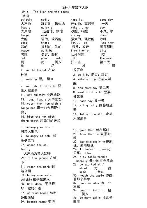 (完整word版)译林英语6B知识点归纳,推荐文档