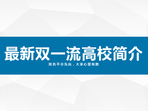 双一流高校简介